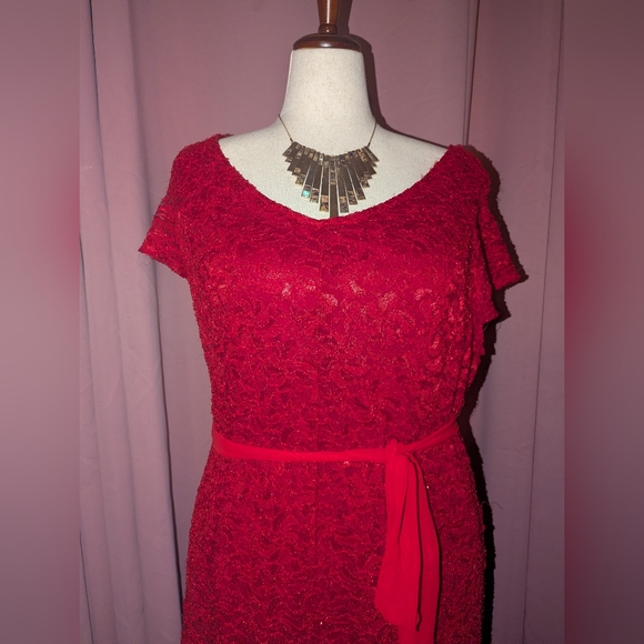 Chic Red Lace Dress 3x - Picture 3 of 12